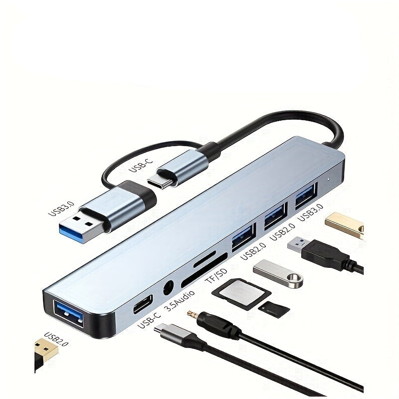 8-Port USB Hub with Dual Connectivity