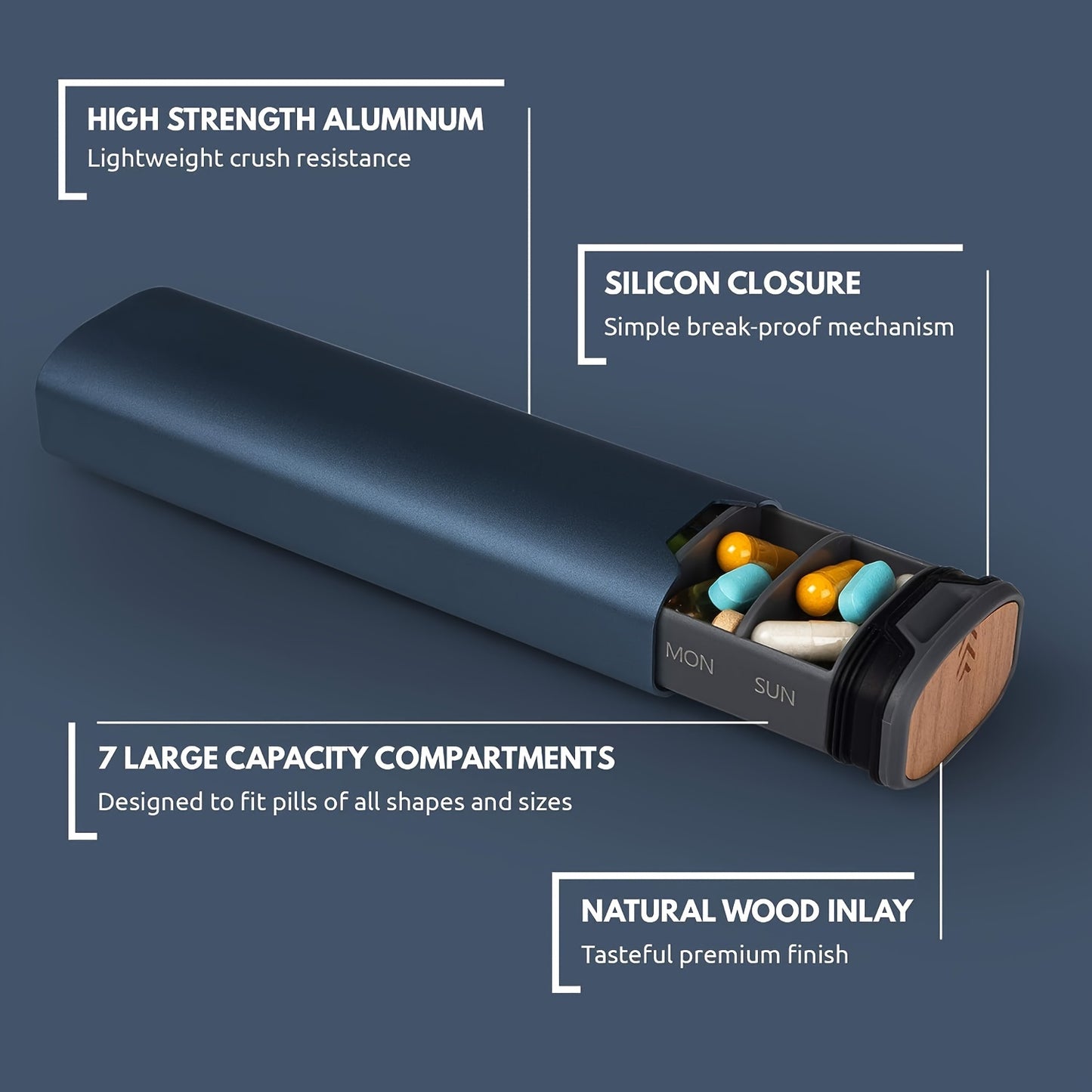 Aluminum Travel-Friendly Pill Organizer