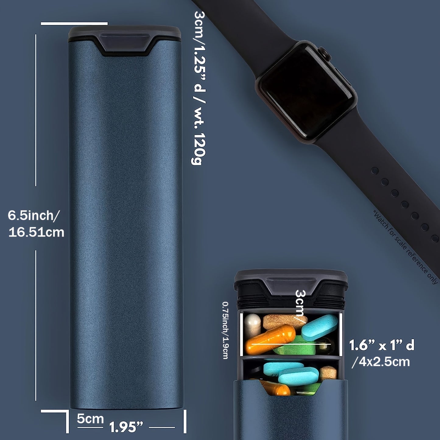 Aluminum Travel-Friendly Pill Organizer