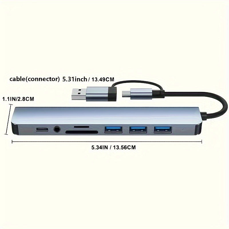 8-Port USB Hub with Dual Connectivity