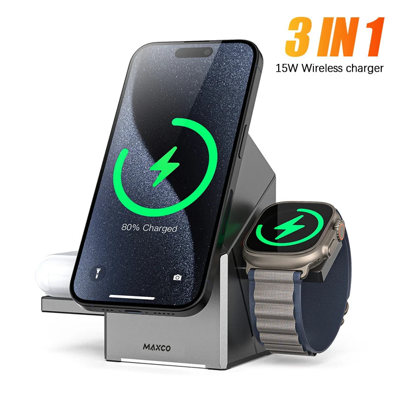 MagCube 3-in-1 Magnetic Wireless Charger