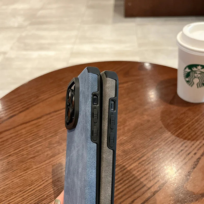 Matte Leather Silicone Shockproof Cases