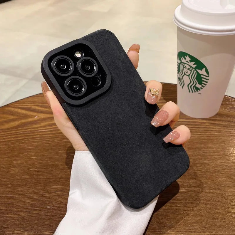 Matte Leather Silicone Shockproof Cases