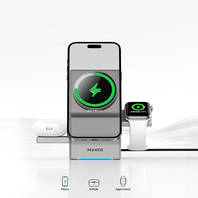 MagCube 3-in-1 Magnetic Wireless Charger