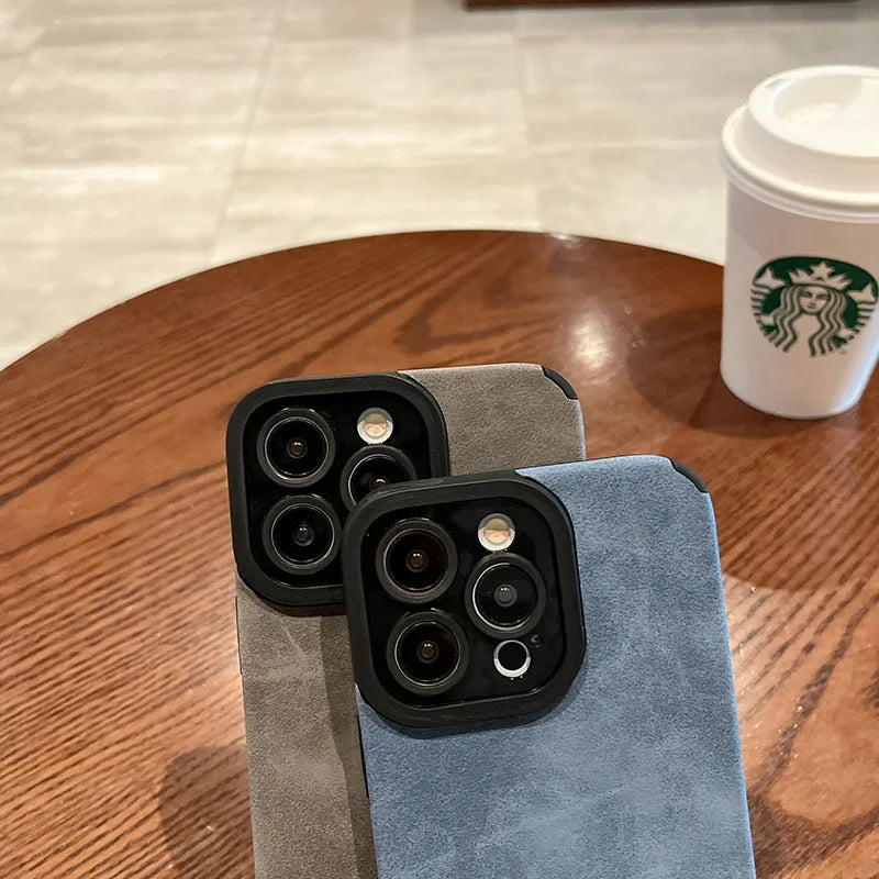 Matte Leather Silicone Shockproof Cases