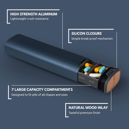 Aluminum Travel-Friendly Pill Organizer